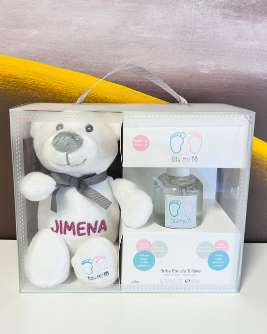 Set Regalo Bebé "Eau My BB" con Peluche Oso Personalizado 🧸✨