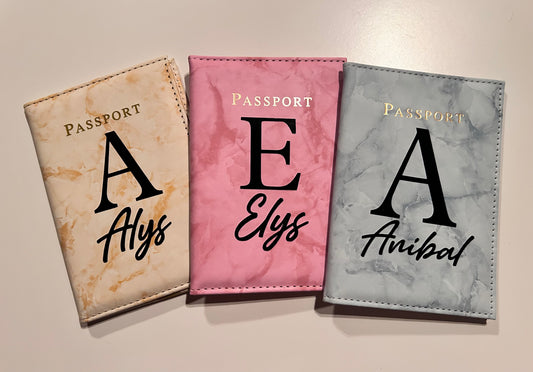 Funda Porta Pasaporte Personalizada (Efecto Mármol)