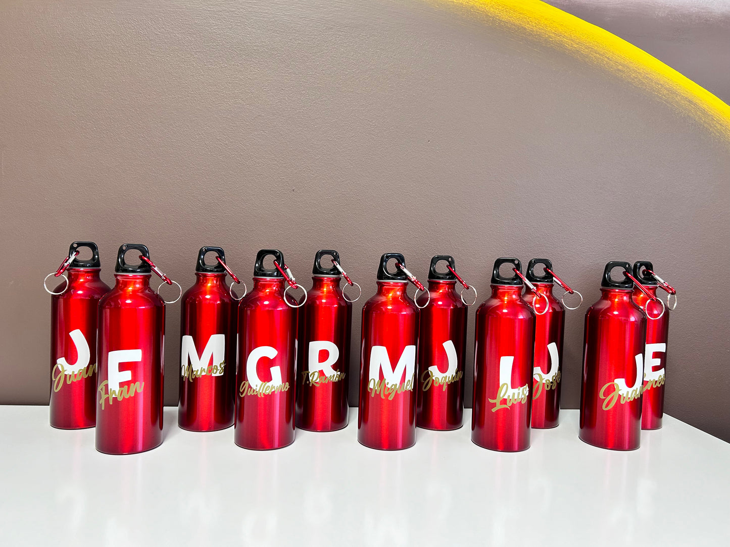 Botella de Aluminio Personalizada (500 ml) con Mosquetón