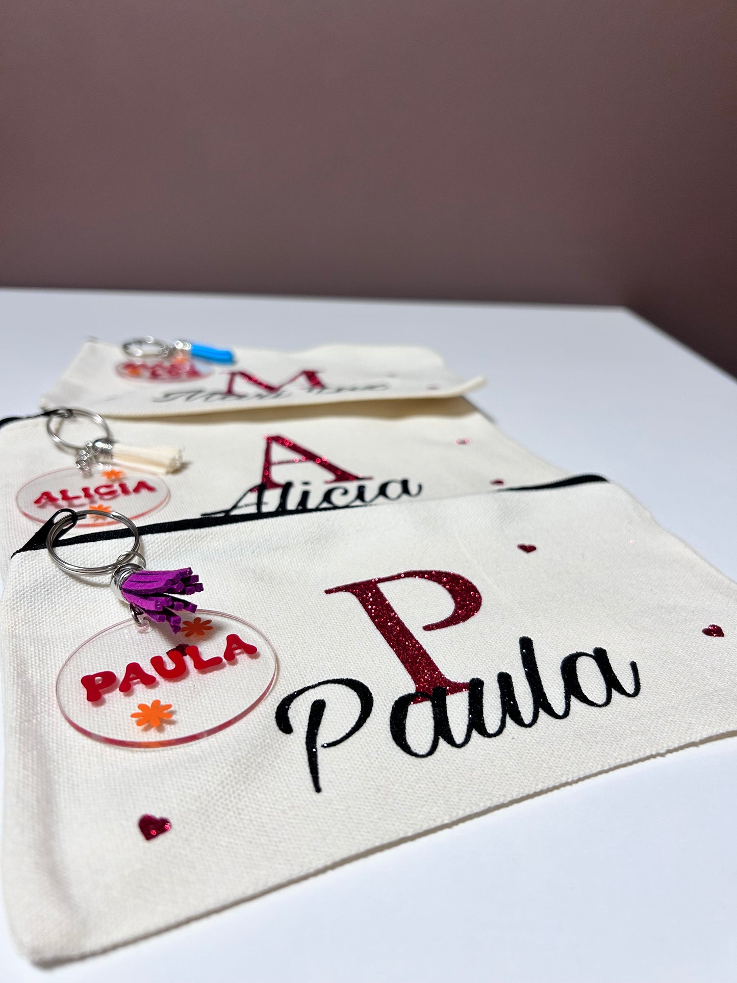 Neceser / Estuche de Lona Personalizado con Glitter