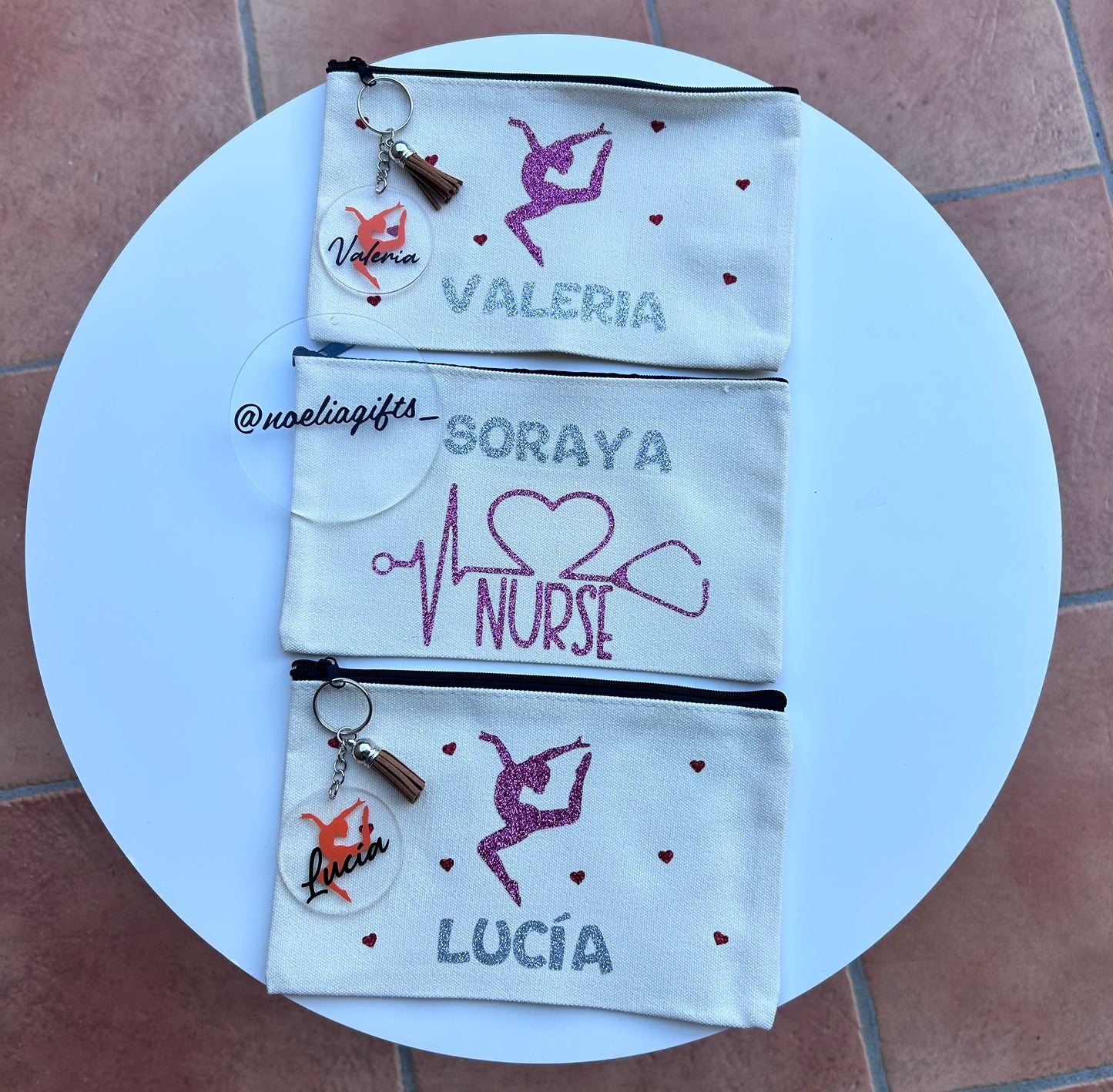 Neceser / Estuche de Lona Personalizado con Glitter