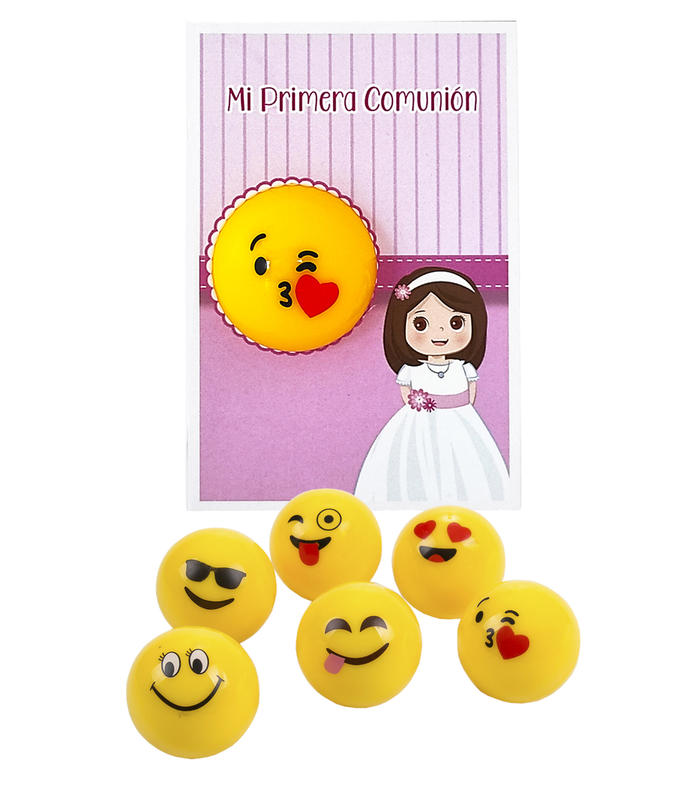 BRILLO DE LABIOS EMOTICONO EN TARJETA NIÑA