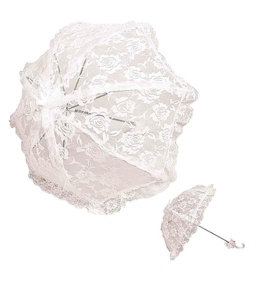 SOMBRILLA ENCAJE BLANCA FLORES